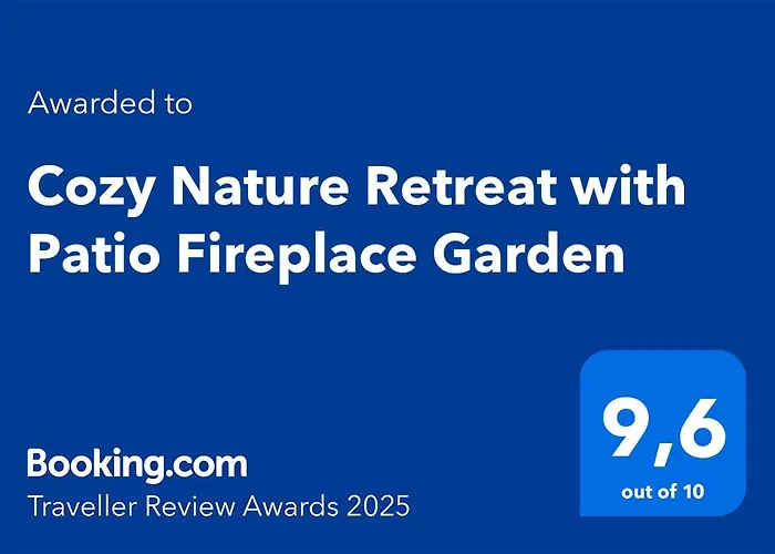 Cozy Nature Retreat With Patio Fireplace Garden